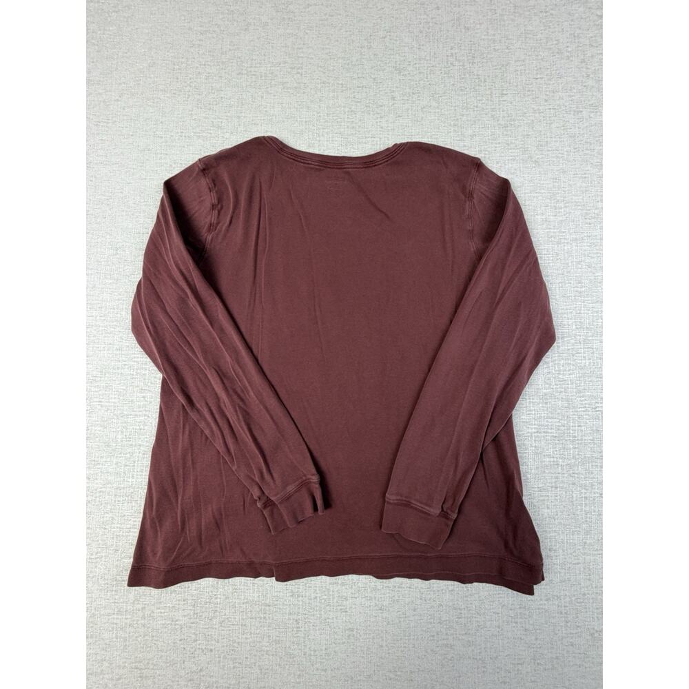 Duluth Trading Company Long Sleeve Christmas T Shirt Size XL Beaver Maroon - Picture 3 of 7